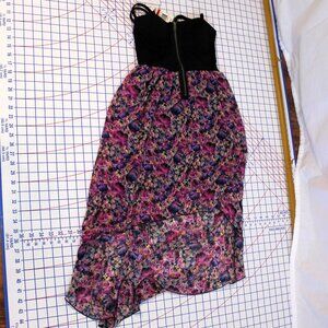 NWT Material Girl High-Low Bustier Front Zip Floral Dress XS
